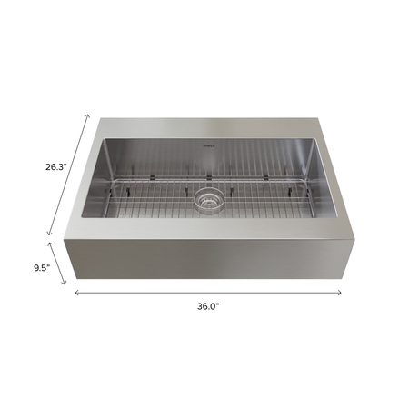 Newage Products 36in Farmhouse Sink, Including bottom grid 80520